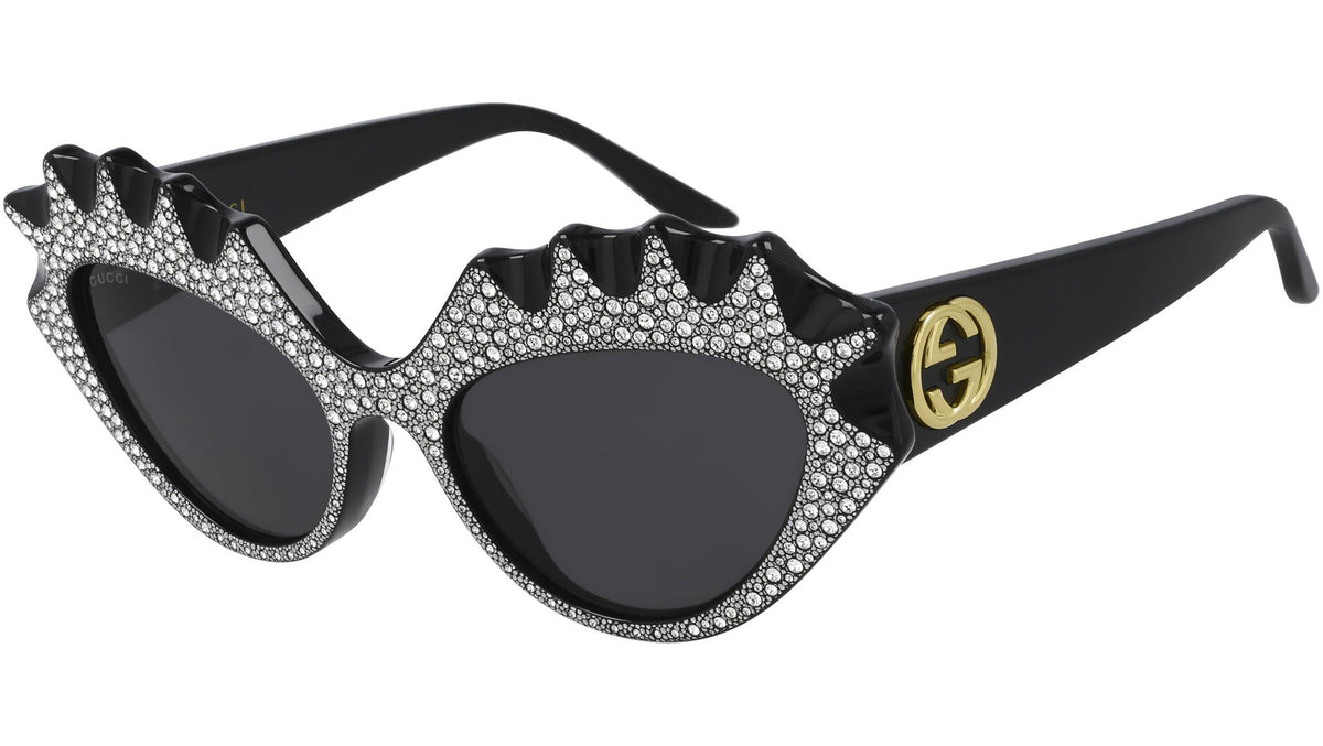 Gucci GG0781S 001 52mm Orange/Black/Grey Cat Eye Gucci New Pop Web 52MM Cat-Eye Sunglasses | Saks Fifth Avenue main image 3
